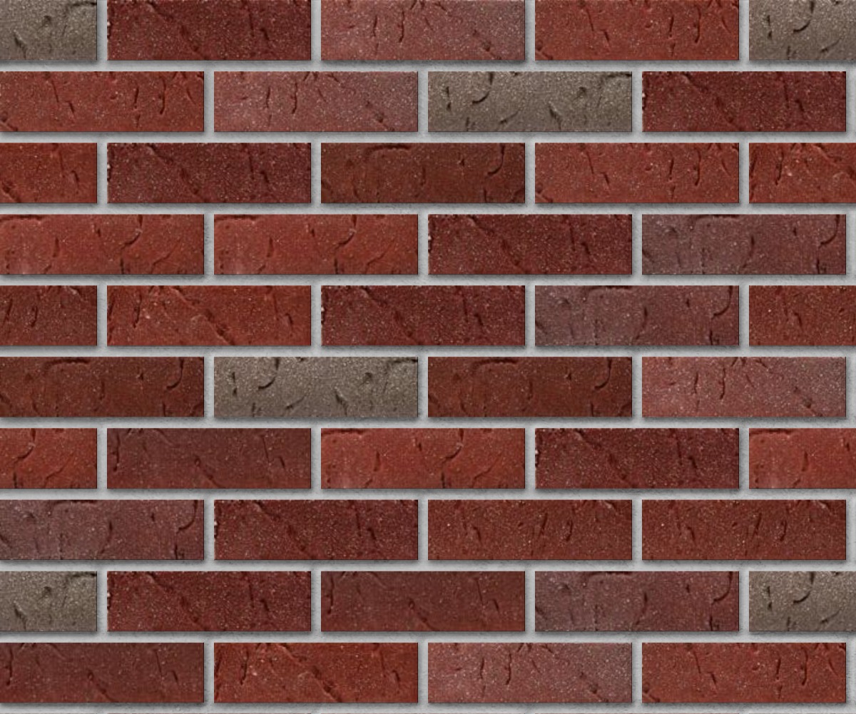 A seamless brick texture with burgundy sands heritage thin brick modular units arranged in a Stretcher pattern