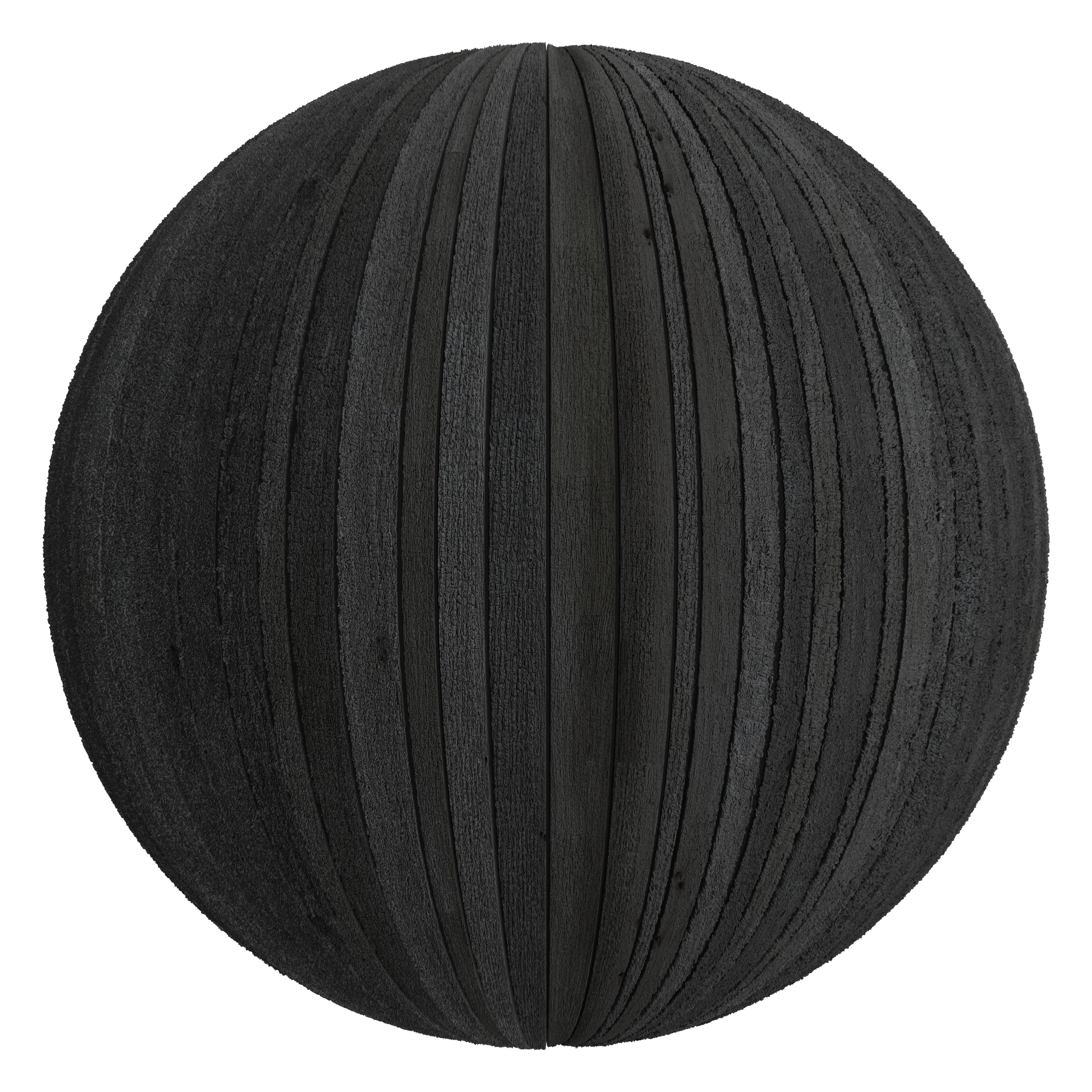 3D sphere preview of Charred Timber, Ashlar seamless texture