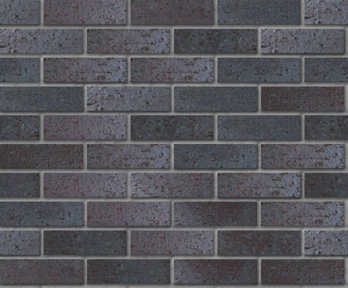 A seamless brick texture with dark ironspot velour thin brick modular units arranged in a Stretcher pattern