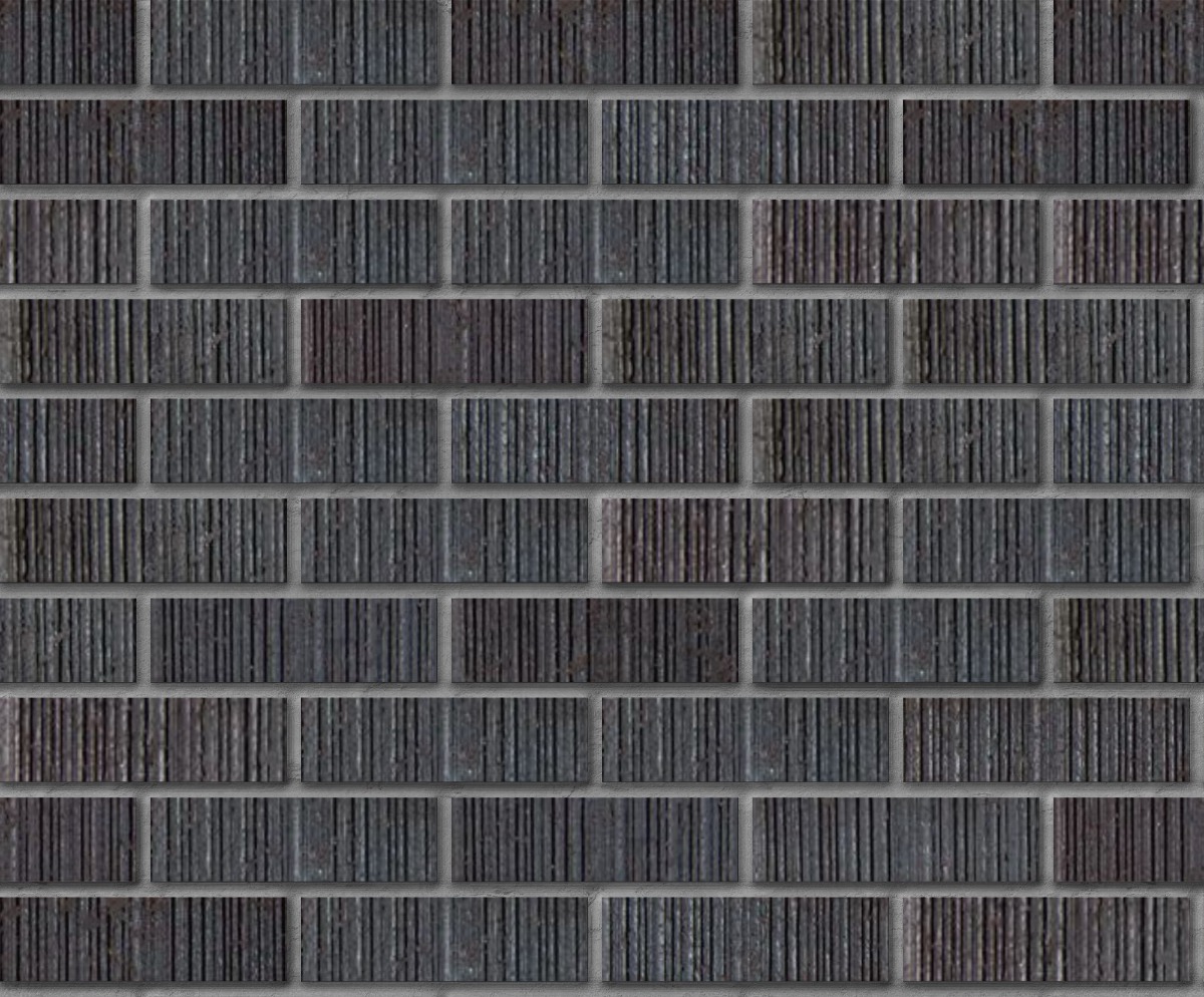 A seamless brick texture with dark ironspot vertical score thin brick modular units arranged in a Stretcher pattern