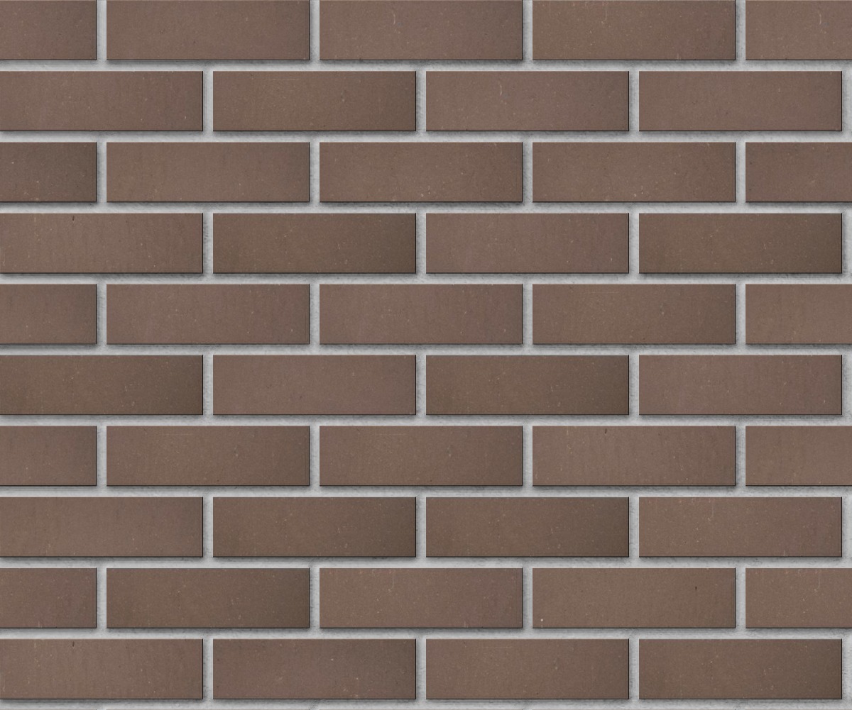 A seamless brick texture with dark sandstone smooth thin brick modular units arranged in a Stretcher pattern
