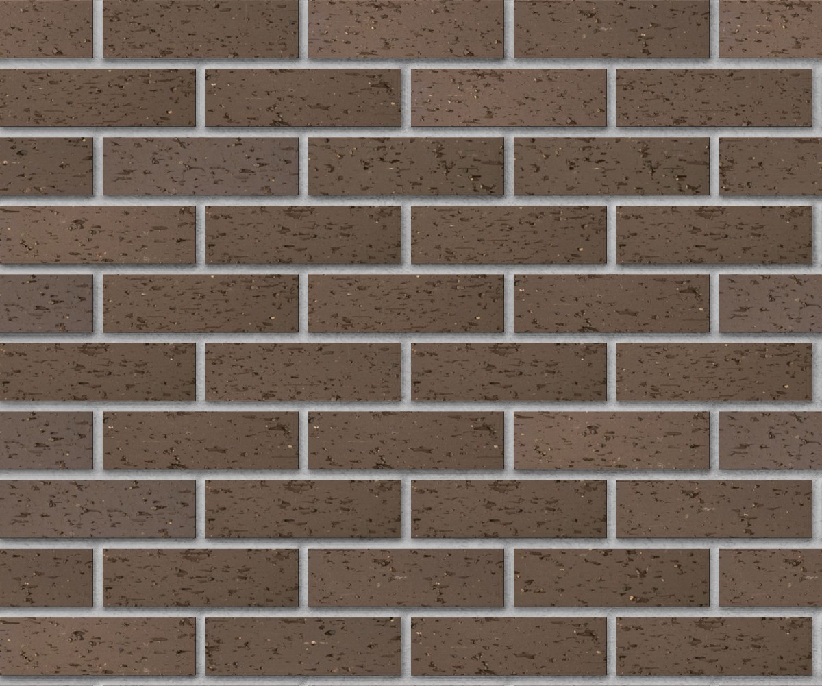 A seamless brick texture with dark sandstone velour thin brick modular units arranged in a Stretcher pattern