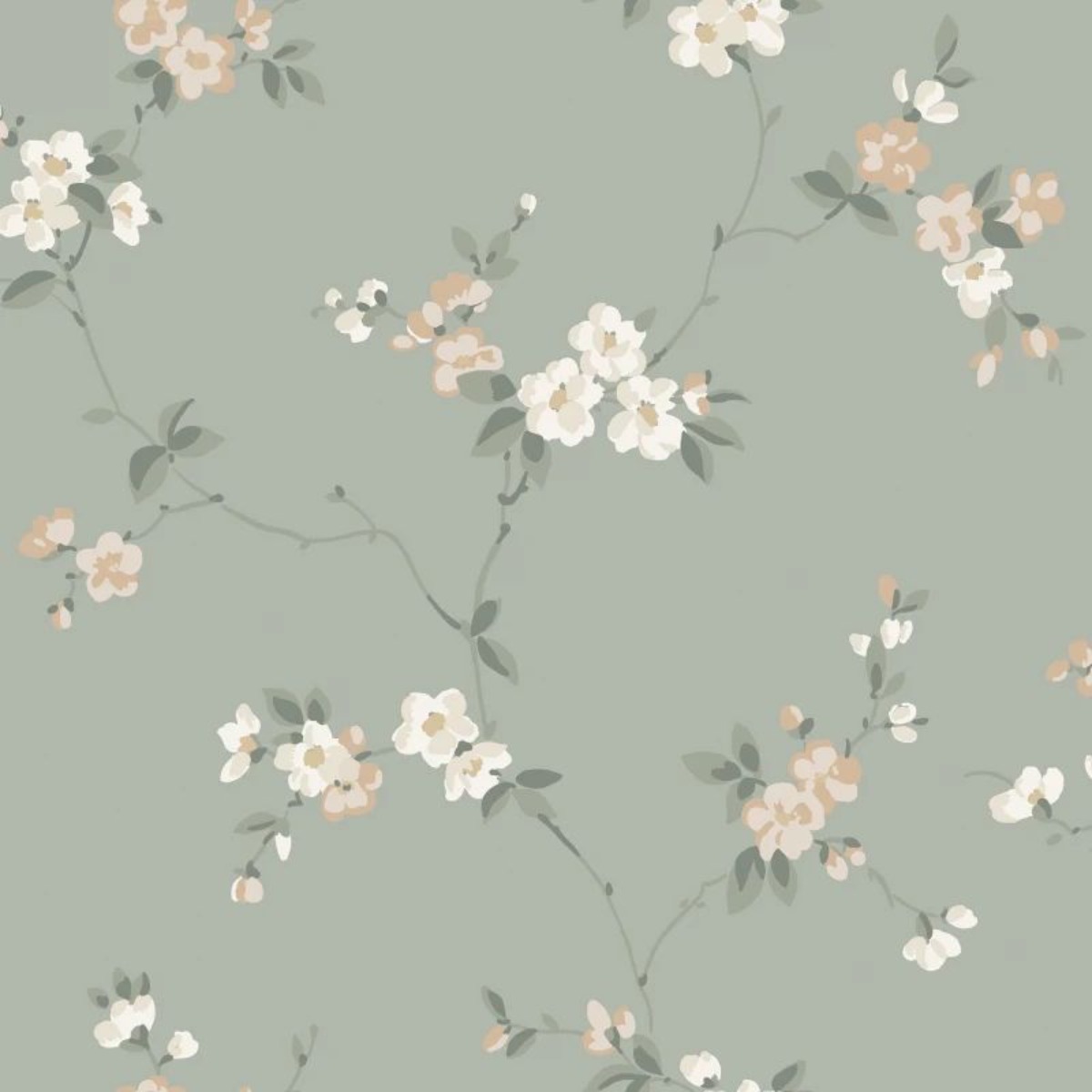 A seamless wallpaper texture with engla, sage green units arranged in a None pattern