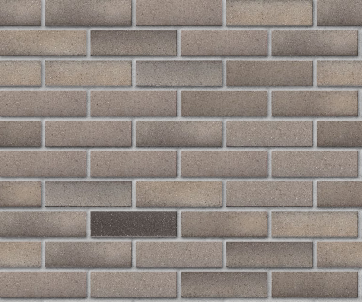 A seamless brick texture with gray sands square edge no texture thin brick modular units arranged in a Stretcher pattern