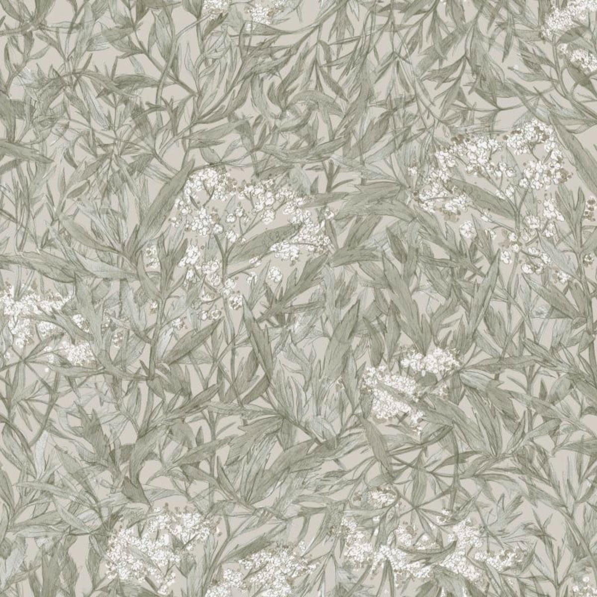 A seamless wallpaper texture with malin, sage green units arranged in a None pattern