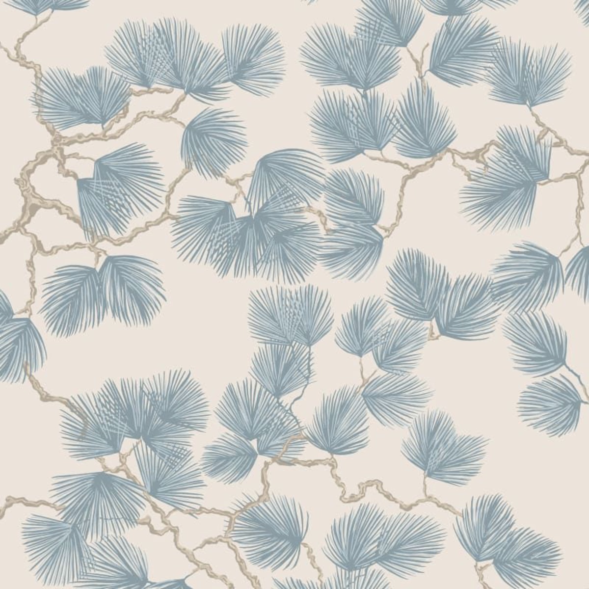 A seamless wallpaper texture with pine, misty blue units arranged in a None pattern