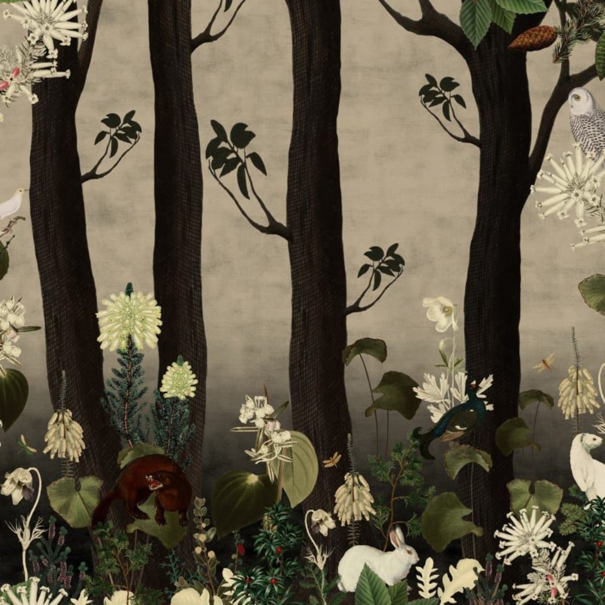 A seamless wallpaper texture with rabbit hole units arranged in a None pattern