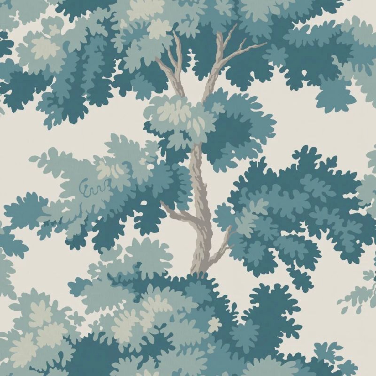 A seamless wallpaper texture with raphael mural, teal units arranged in a None pattern