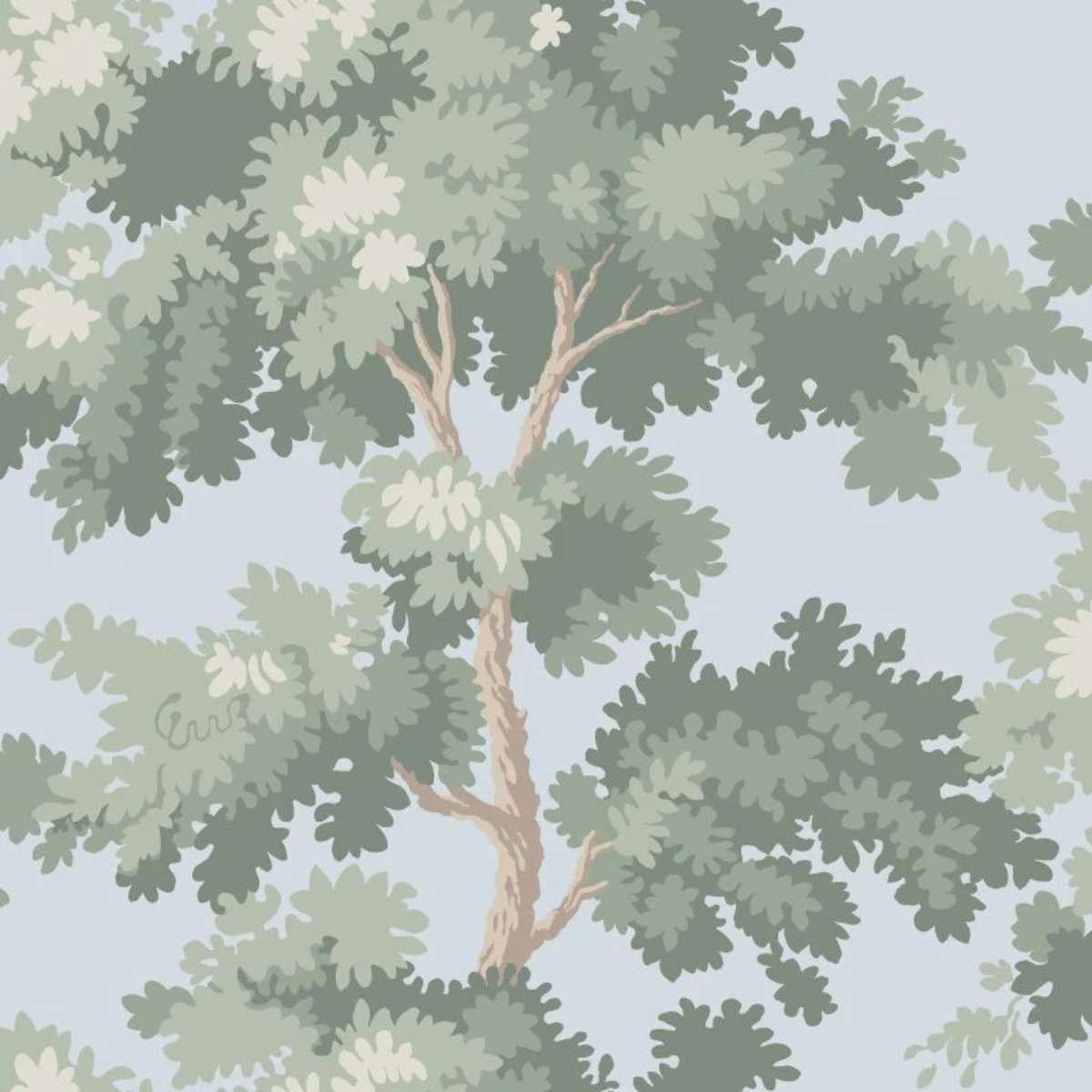 A seamless wallpaper texture with raphael, sky blue units arranged in a None pattern