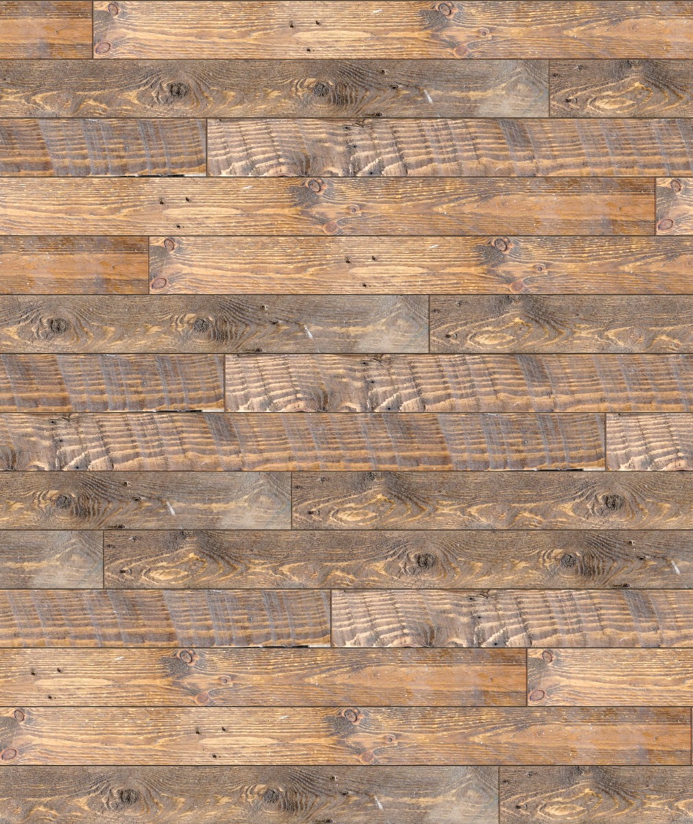 A seamless wood texture with reclaimed scaffold boards boards arranged in a Staggered pattern