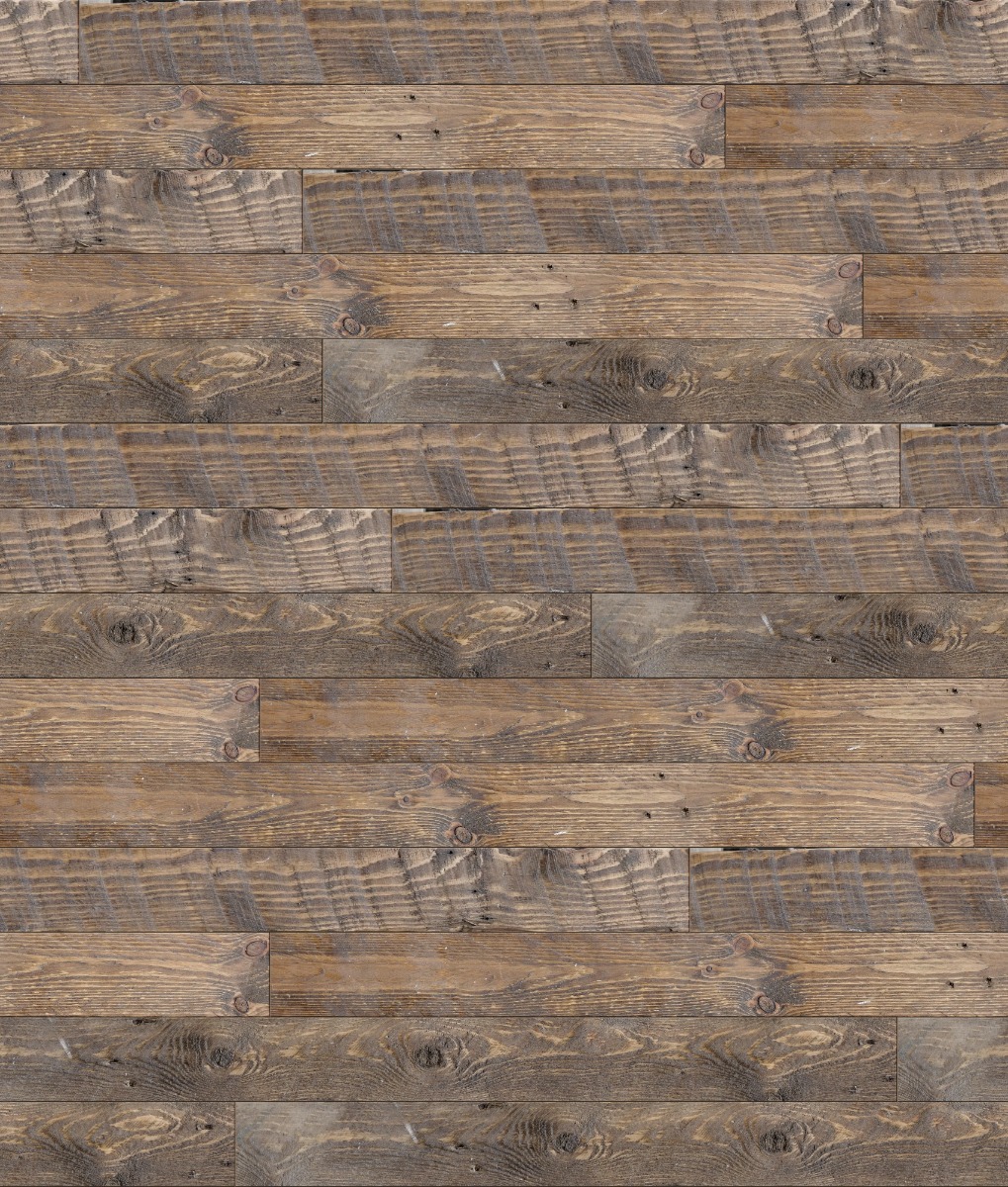 A seamless wood texture with reclaimed scaffold boards boards arranged in a Staggered pattern