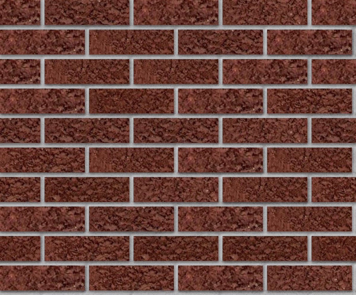 A seamless brick texture with red blend matt thinbrick modular units arranged in a Stretcher pattern