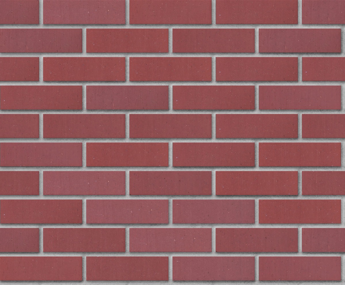 A seamless brick texture with red blend smooth thinbrick modular units arranged in a Stretcher pattern