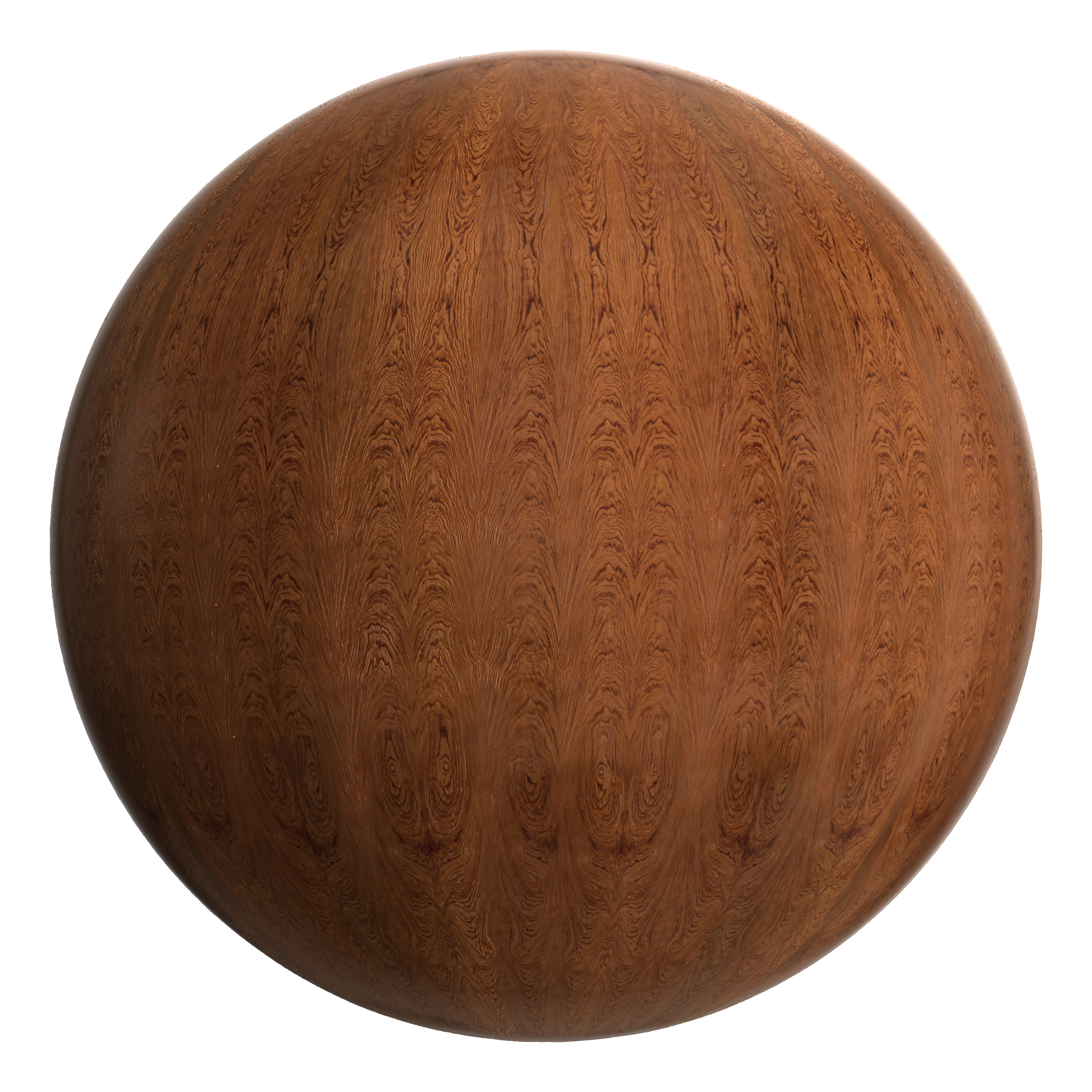 3D sphere preview of Rosewood Veneer seamless texture