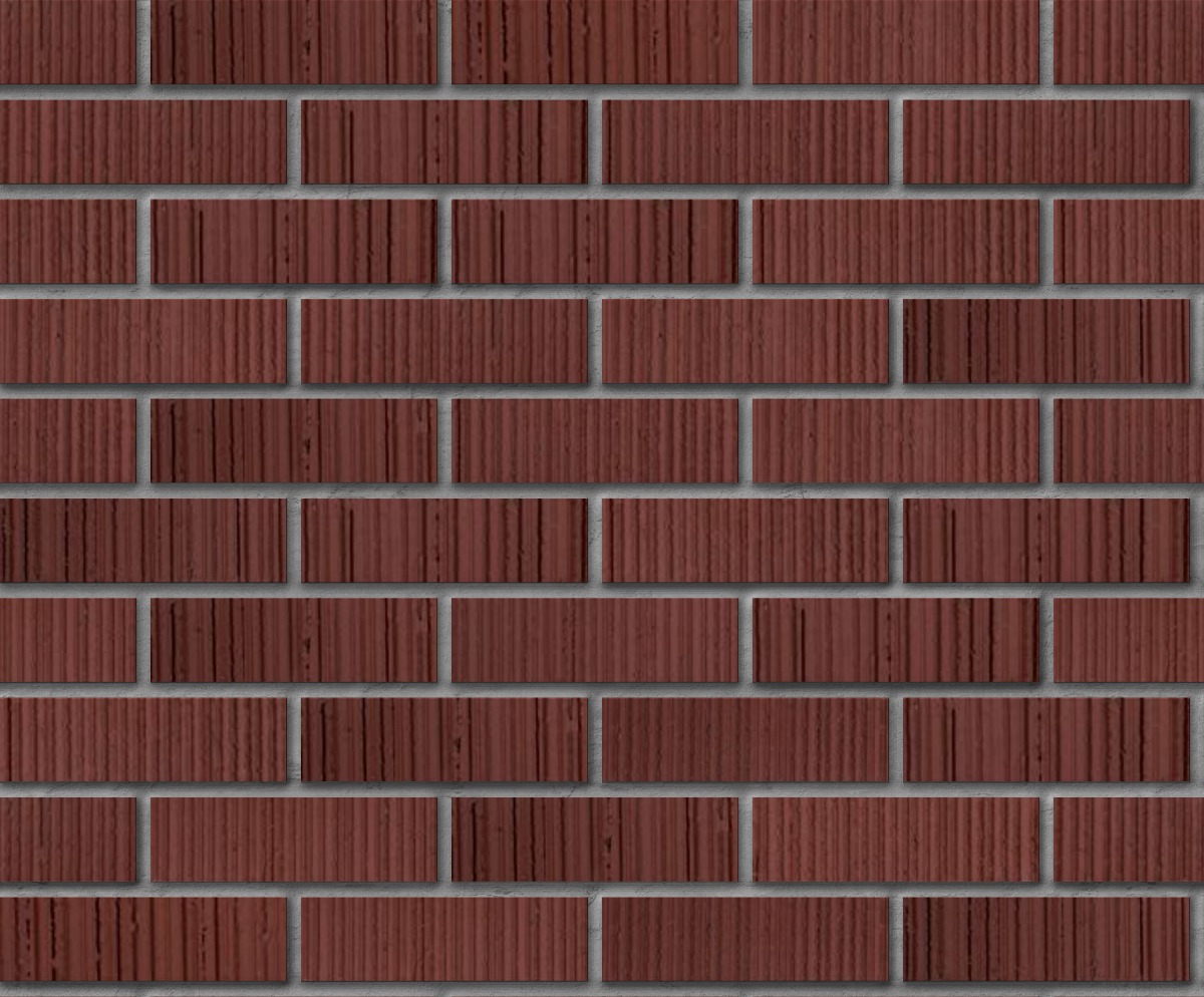 A seamless brick texture with ruby red blend vertical score face brick modular units arranged in a Stretcher pattern