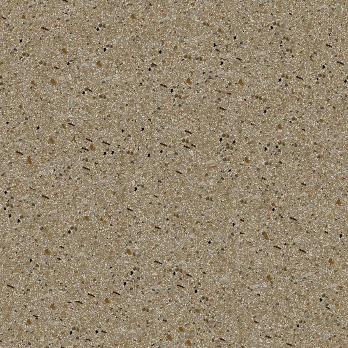 A seamless terrazzo texture with eggn noce units arranged in a None pattern