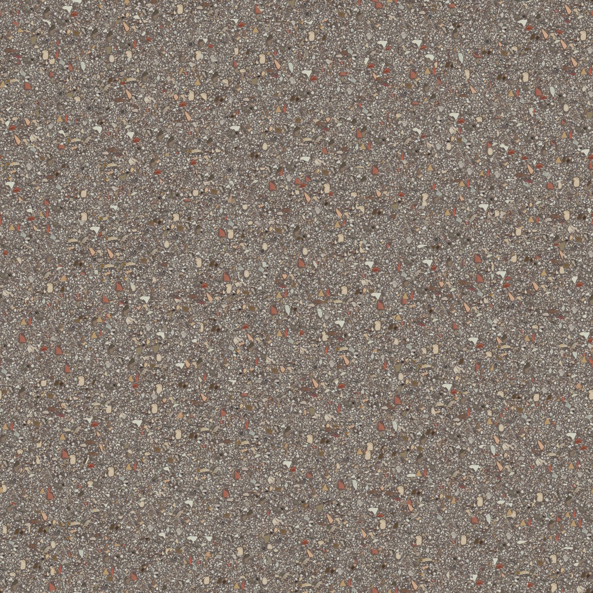 A seamless terrazzo texture with eggn castagna units arranged in a None pattern