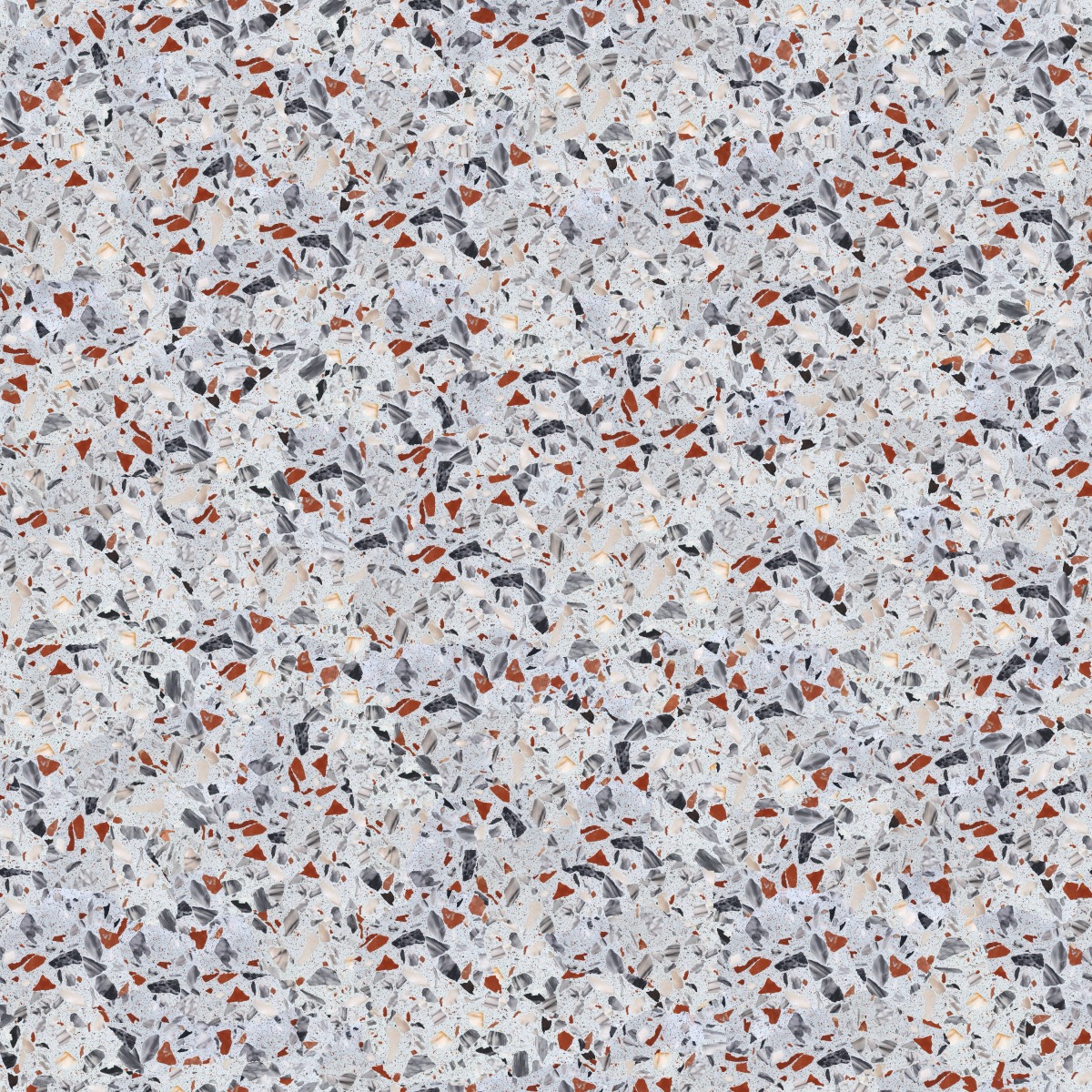A seamless terrazzo texture with egr juniper units arranged in a None pattern