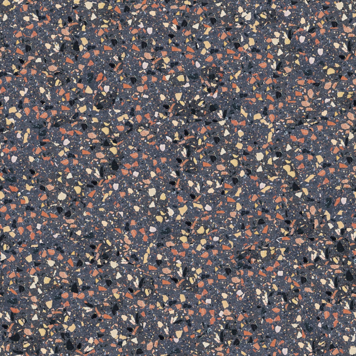 A seamless terrazzo texture with egr luso night fall units arranged in a None pattern