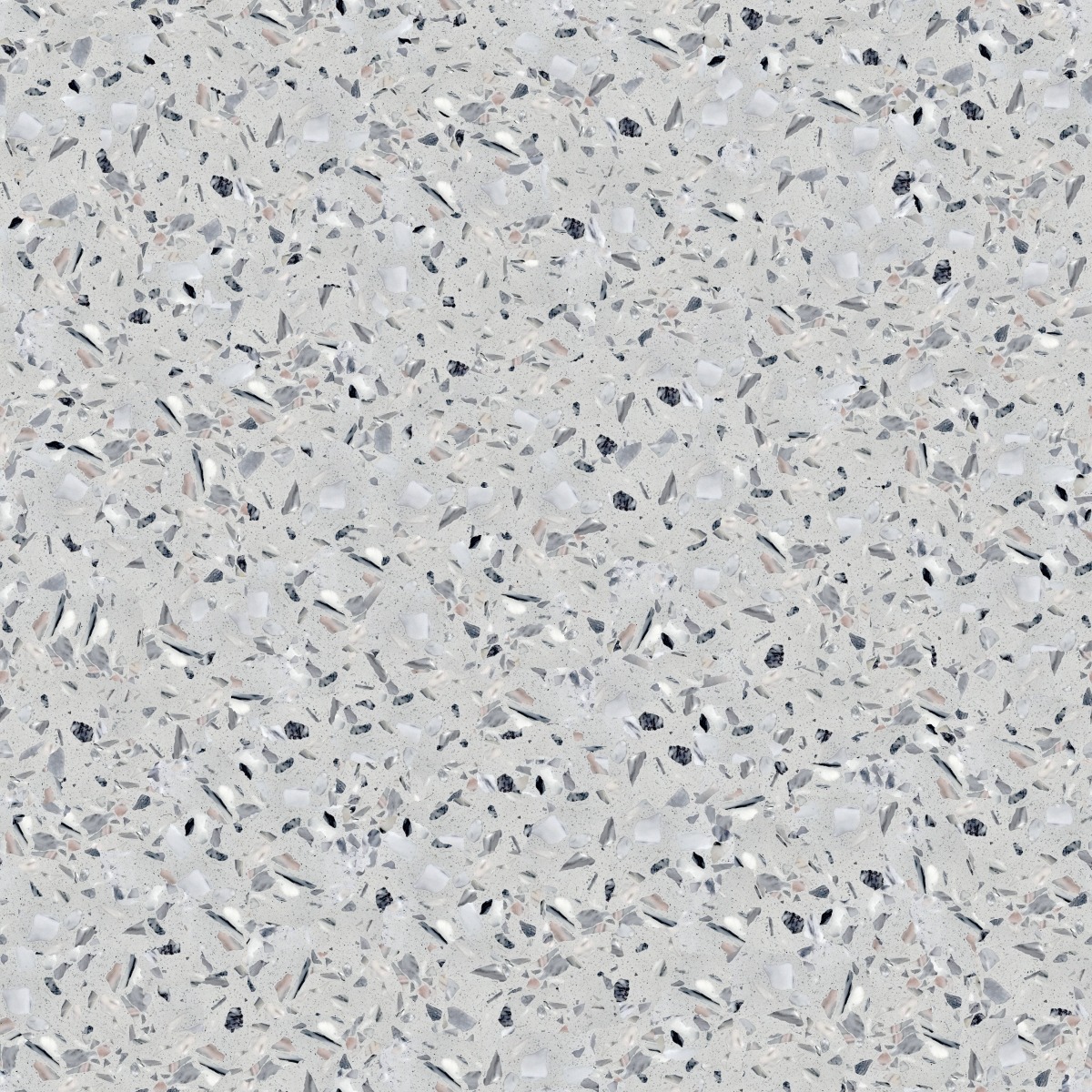 A seamless terrazzo texture with egr twister units arranged in a None pattern