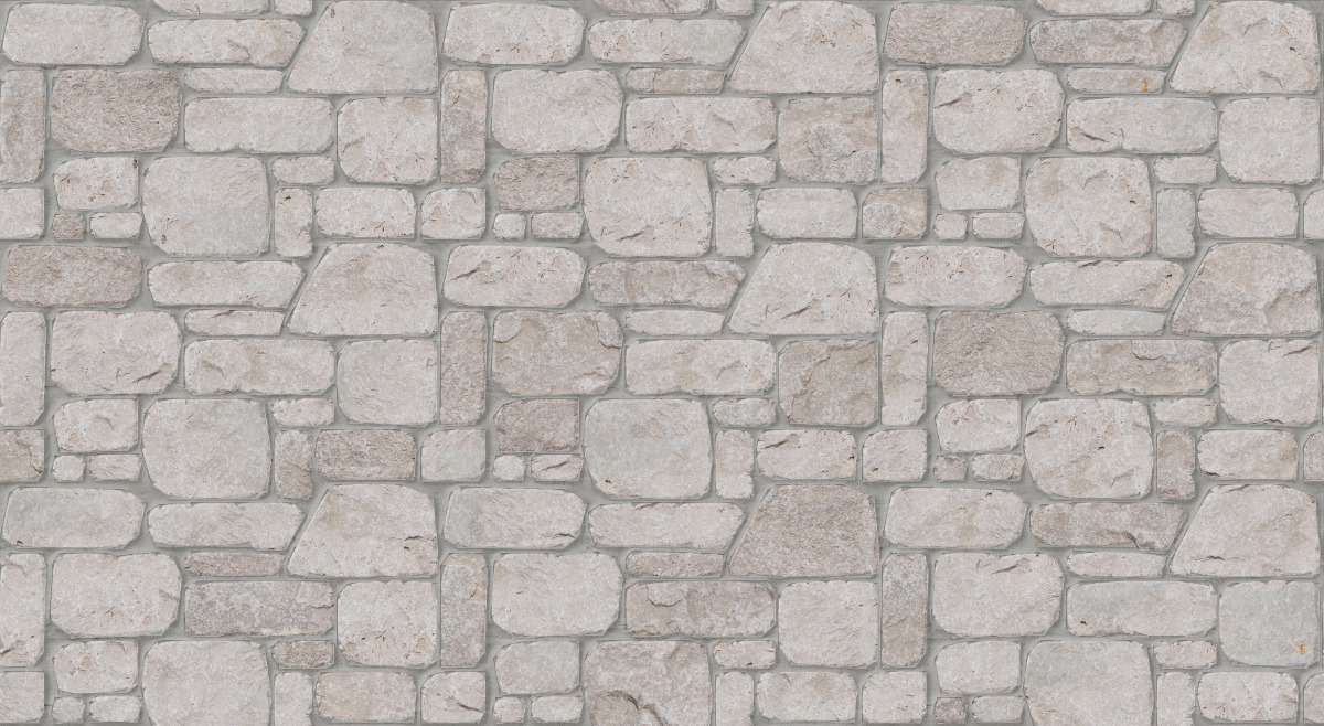 A seamless stone texture with m1255 sdm384 nordic sierra gray limestone- split-face seamface blocks arranged in a Veneer - Ashlar - Split Edge - 6-16" Widths 2.5/5/7.5" Heights - DP103 pattern