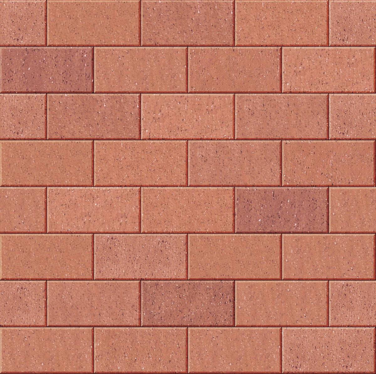 A seamless stone texture with clay red blocks arranged in a Stretcher pattern