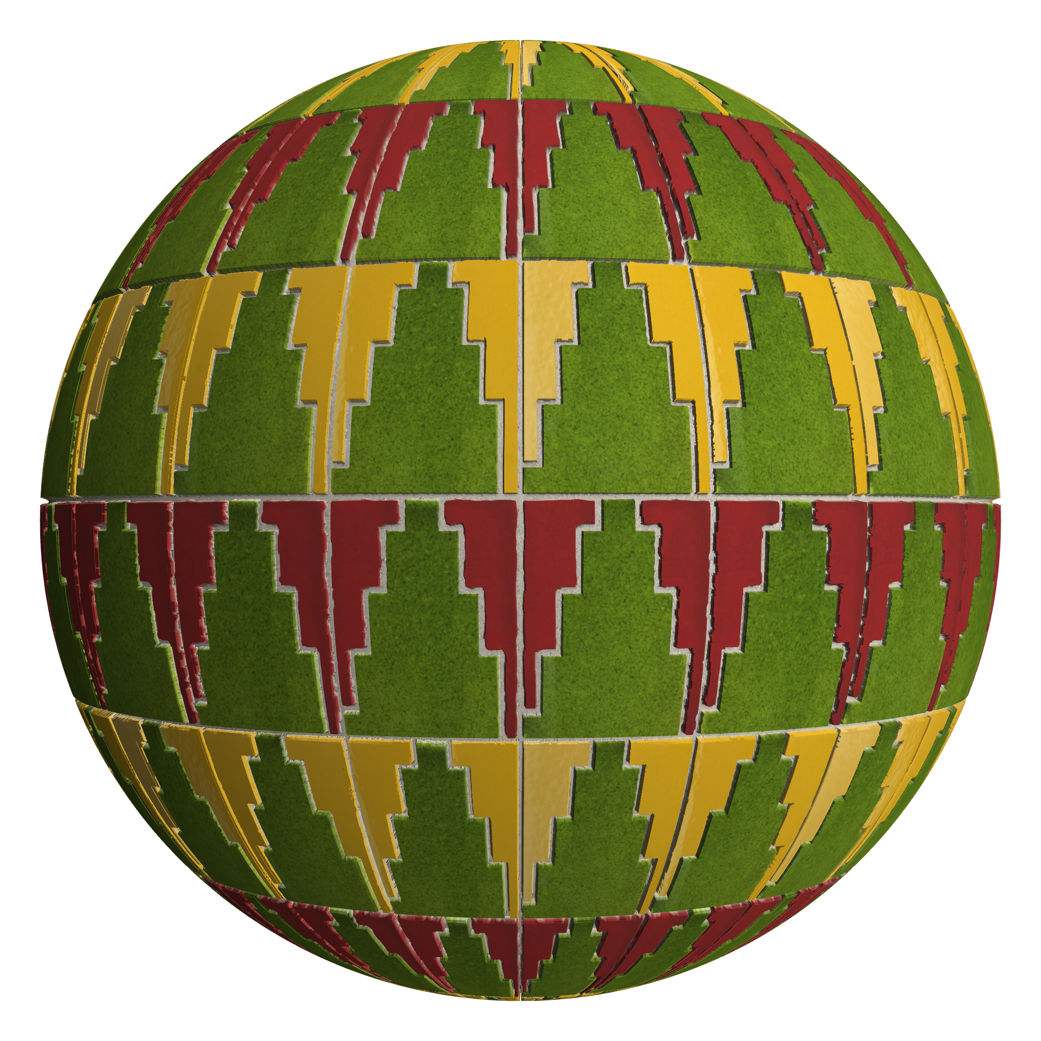 3D sphere preview of Festive Geometric tile pattern seamless texture