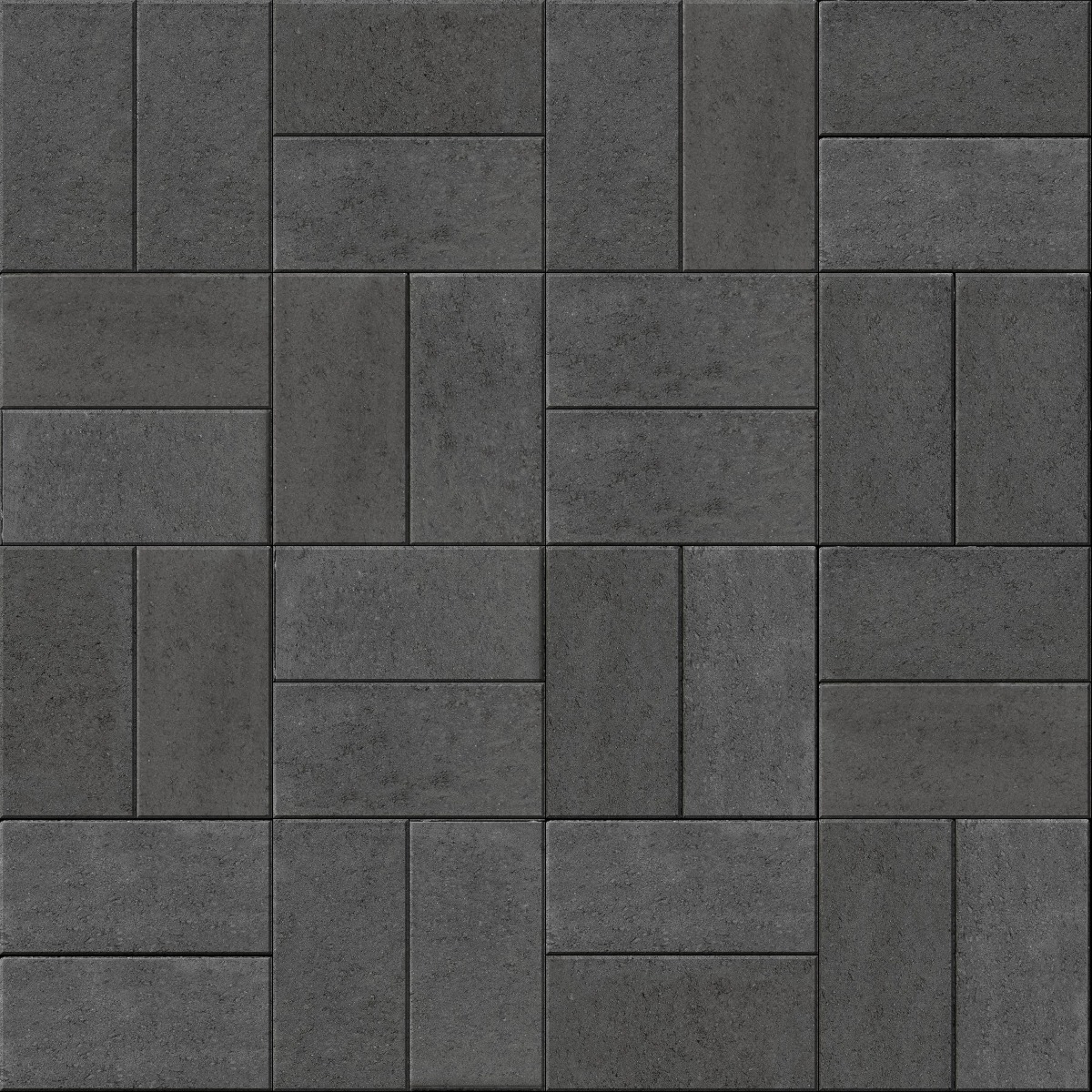 A seamless stone texture with flagstone charcoal blocks arranged in a Basketweave pattern