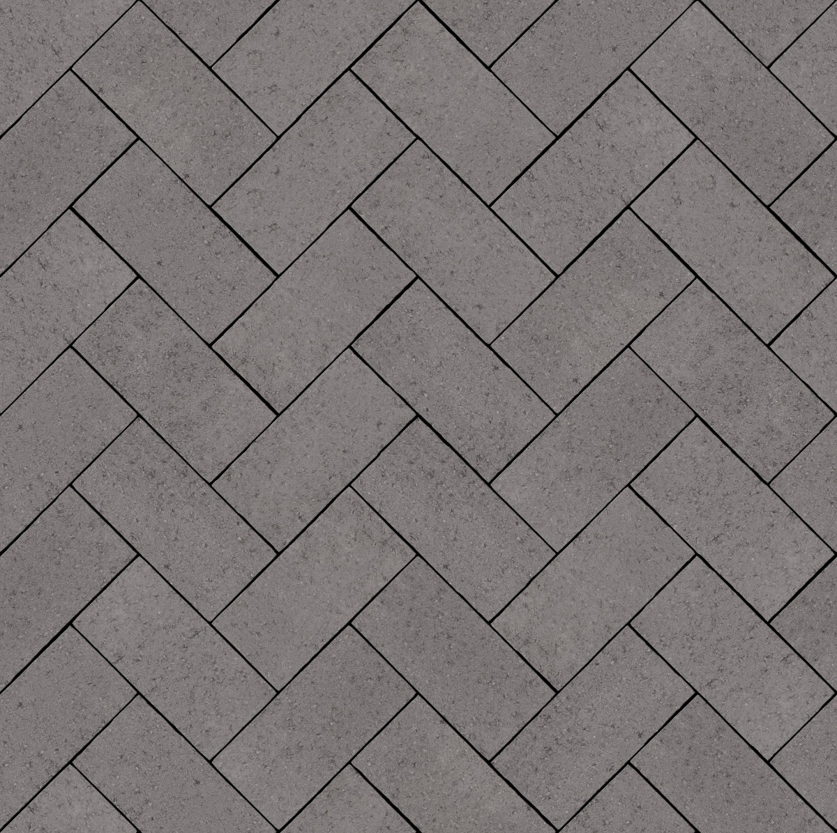 A seamless stone texture with pavestone classic charcoal blocks arranged in a Herringbone pattern