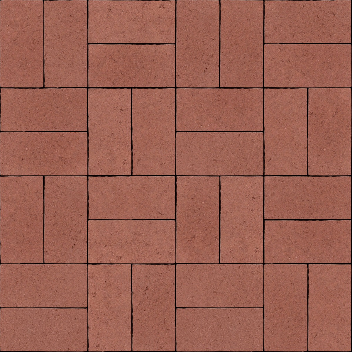 A seamless stone texture with pavestone classic heritage red blocks arranged in a Basketweave pattern
