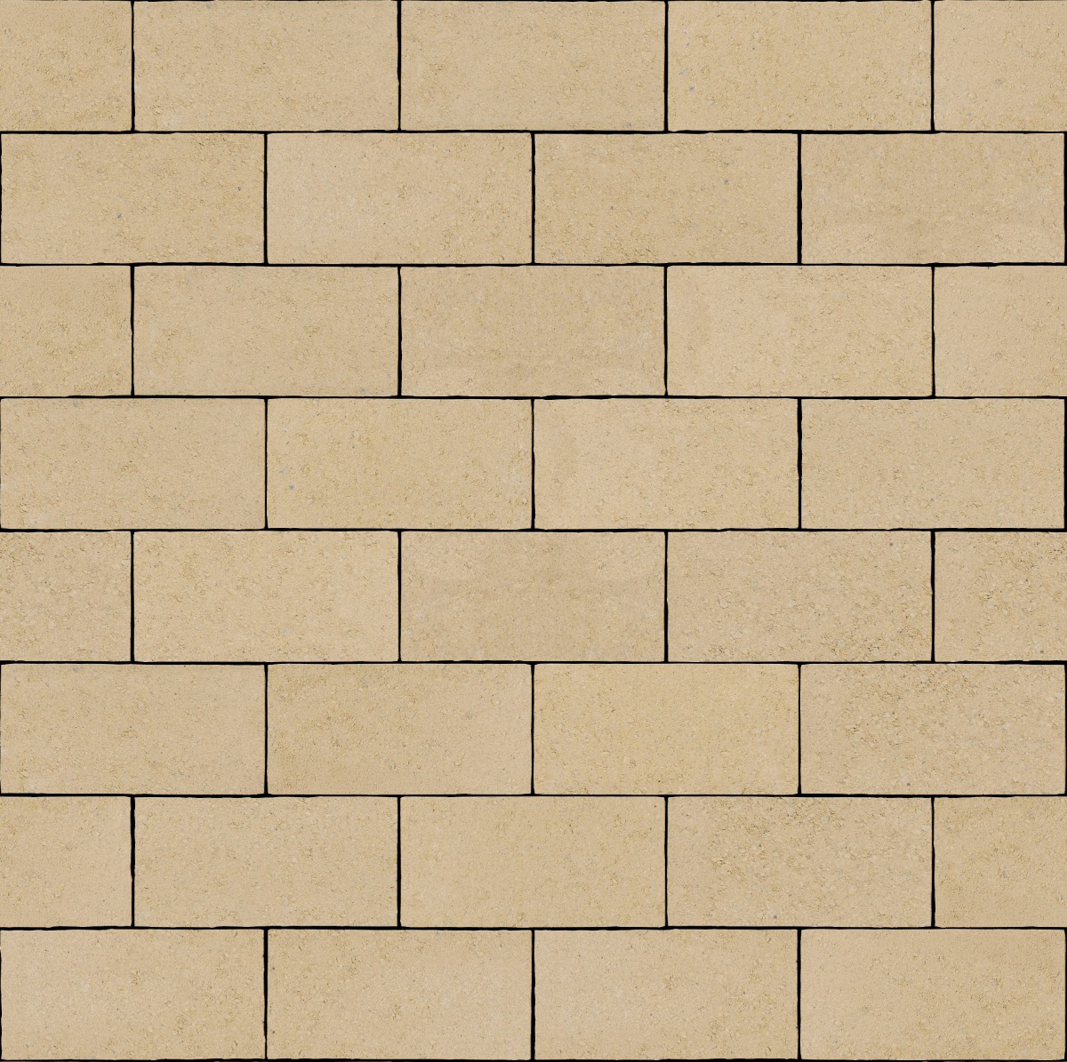 A seamless stone texture with pavestone classic limestone blocks arranged in a Stretcher pattern