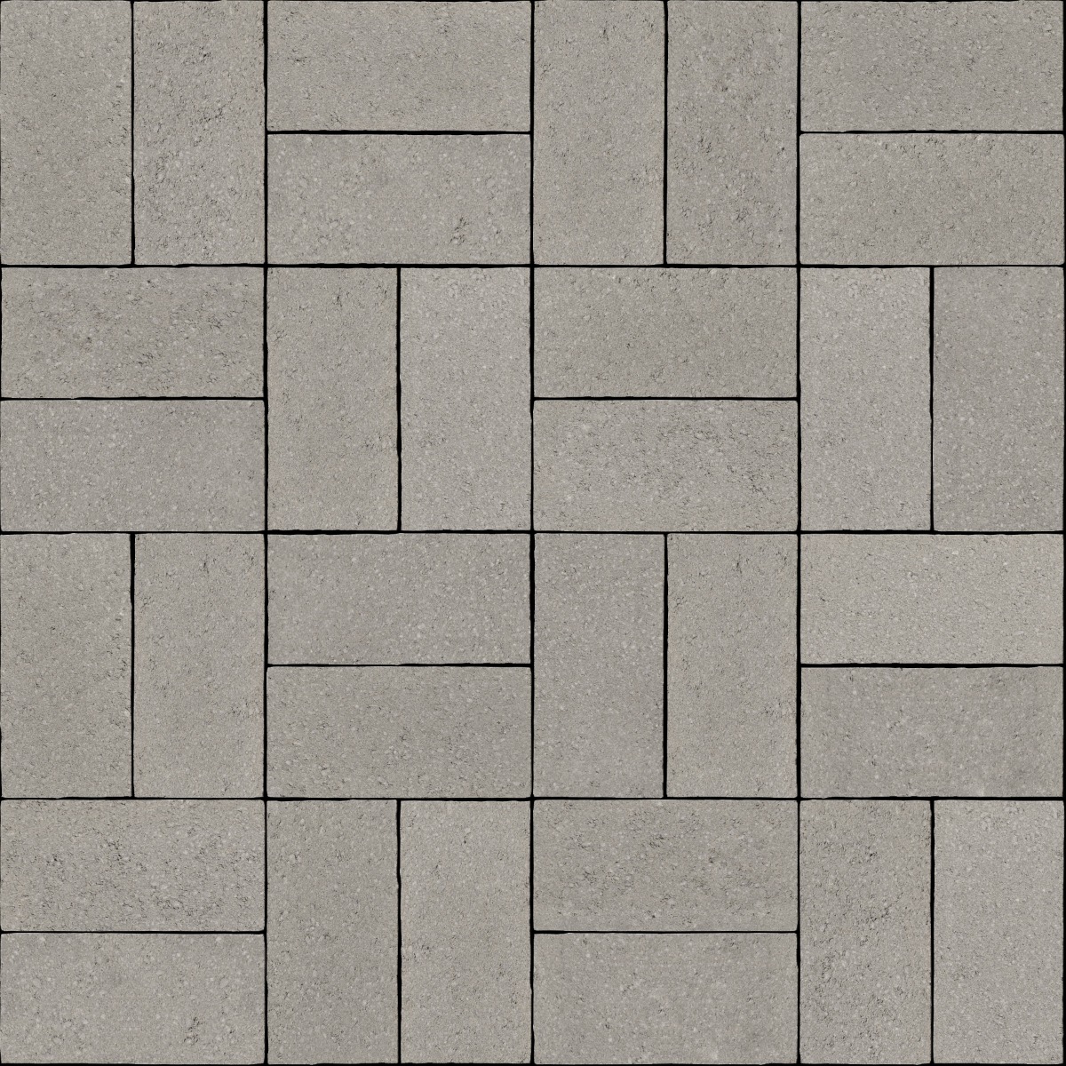 A seamless stone texture with pavestone classic pewter blocks arranged in a Basketweave pattern
