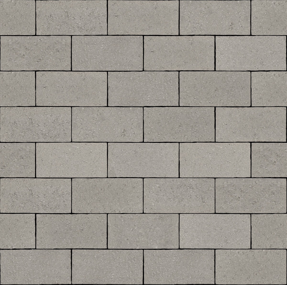 A seamless stone texture with pavestone classic pewter blocks arranged in a Stretcher pattern