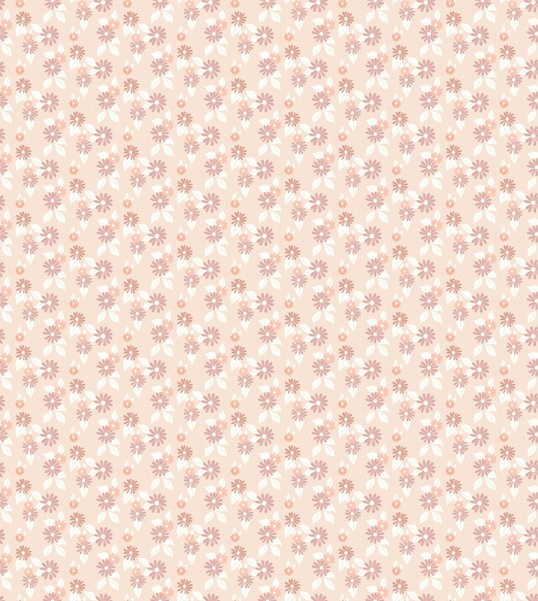 A seamless wallpaper texture with 70s flowers units arranged in a Stack pattern