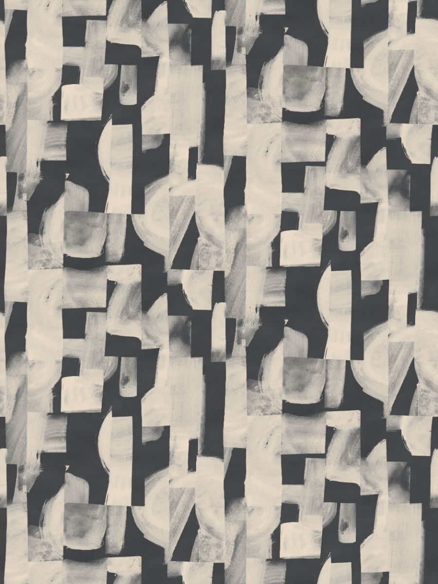 A seamless wallpaper texture with agolise - white tea on charcoal wash units arranged in a None pattern