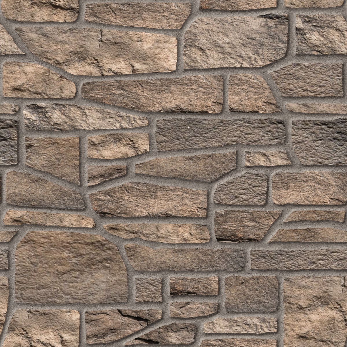 A seamless concrete texture with bison craft® farmhouse ledge blocks arranged in a Uneven Ashlar pattern