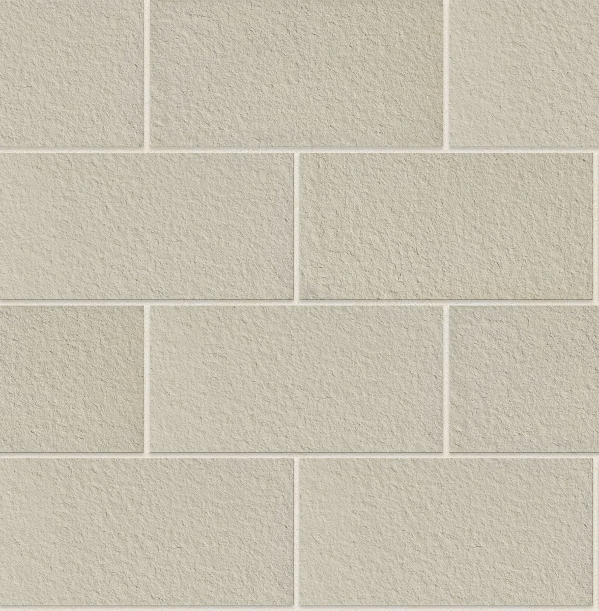 A seamless concrete texture with bisque craft® flamed rectangle blocks arranged in a Stretcher pattern