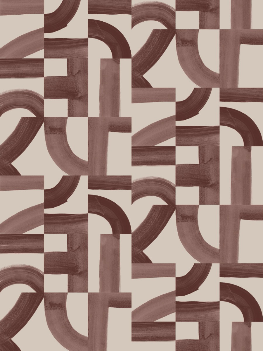 A seamless wallpaper texture with brute - mulberry on blush units arranged in a None pattern