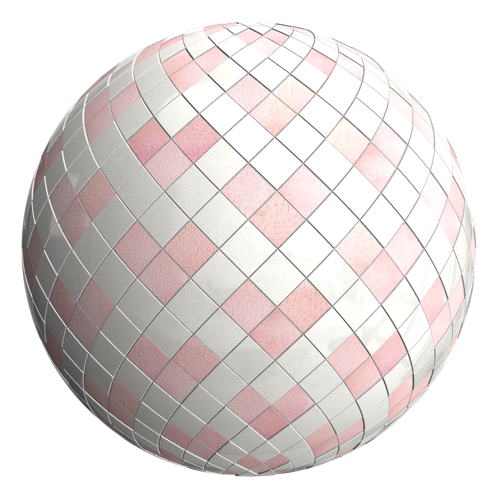 3D sphere preview of Heart Tiles seamless texture