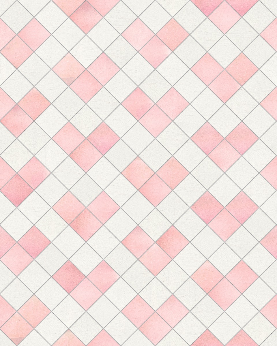 A seamless tile texture with victorian glazed tiles arranged in a Diamond pattern