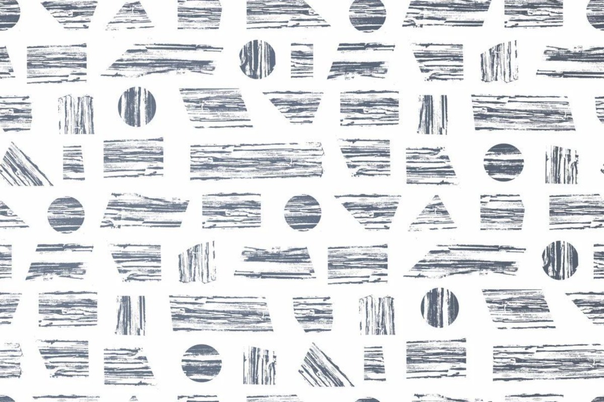 A seamless wallpaper texture with goldendale - gunmetal on white units arranged in a None pattern