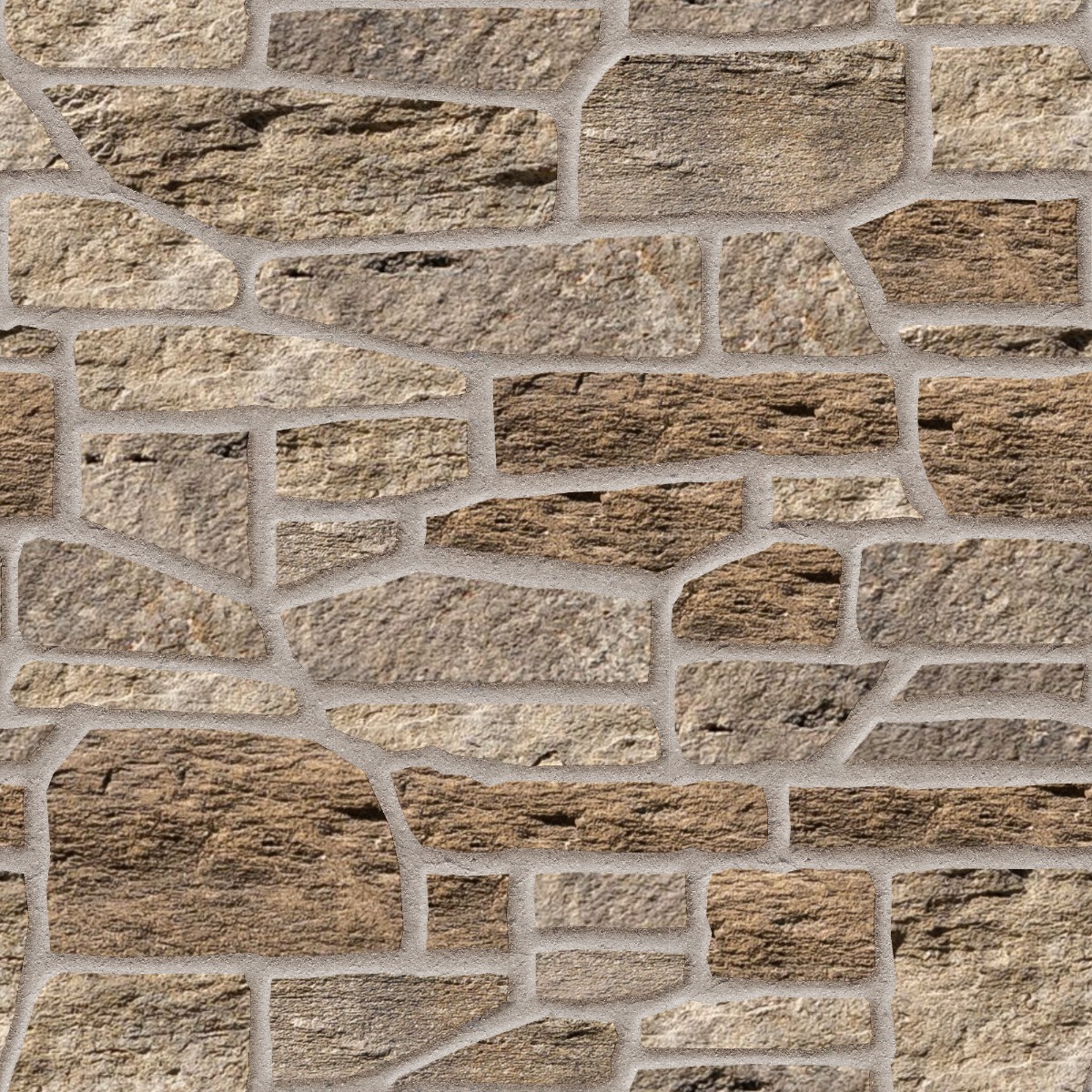 A seamless concrete texture with greentea craft® farmhouse ledge blocks arranged in a Uneven Ashlar pattern