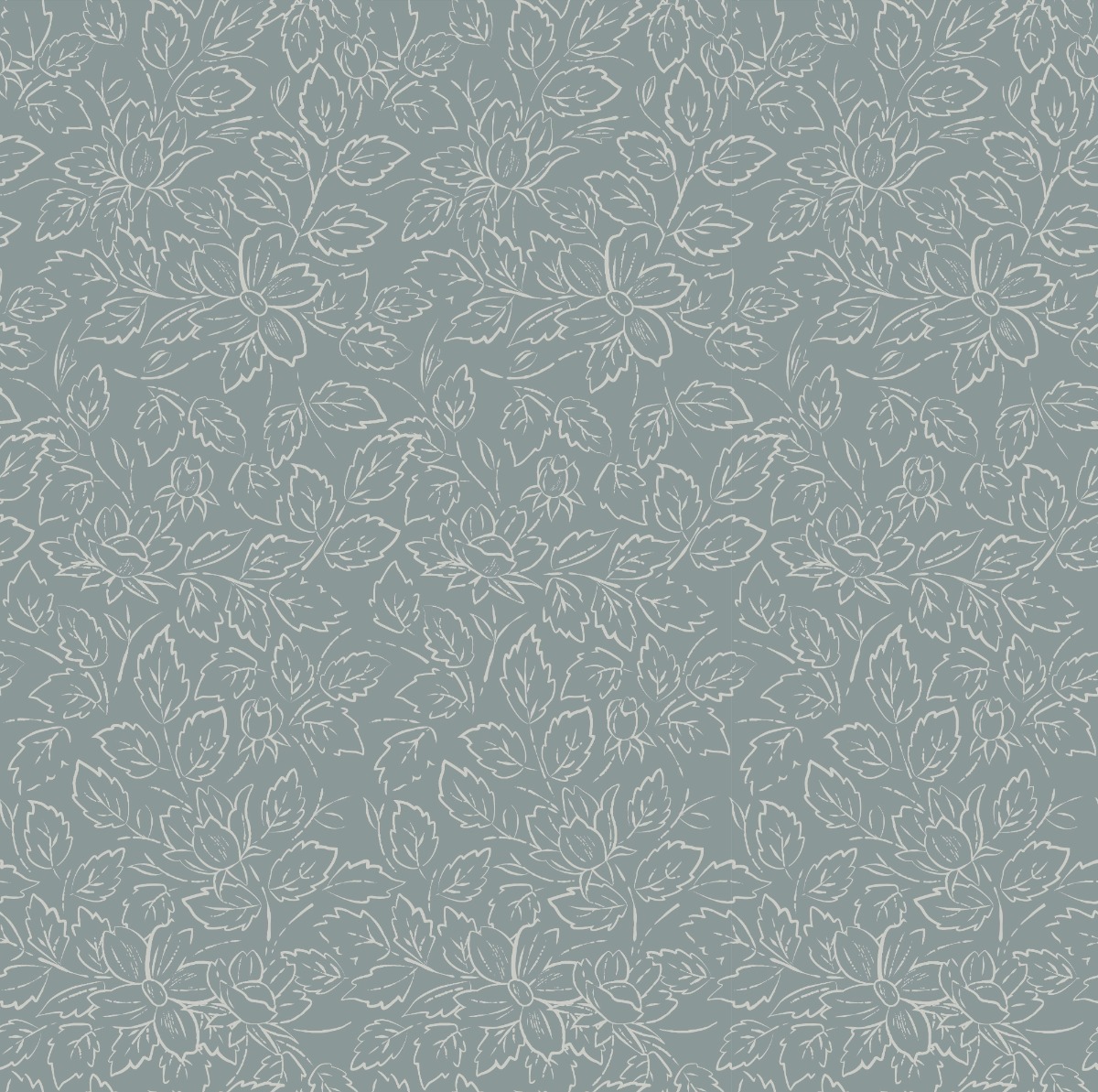 A seamless wallpaper texture with ink flowers wallpaper units arranged in a Stack pattern
