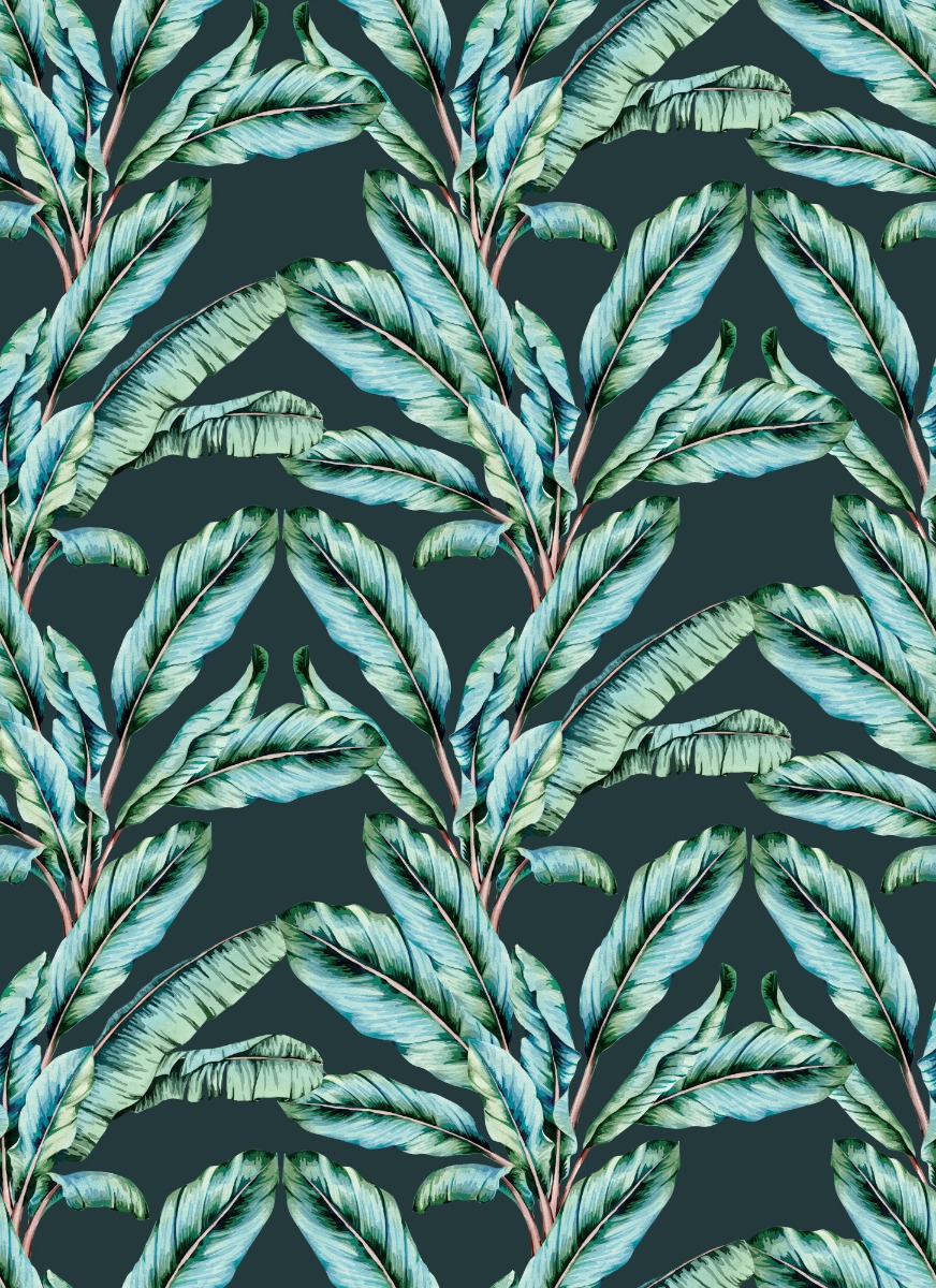 A seamless wallpaper texture with lush tropicana wallpaper units arranged in a None pattern
