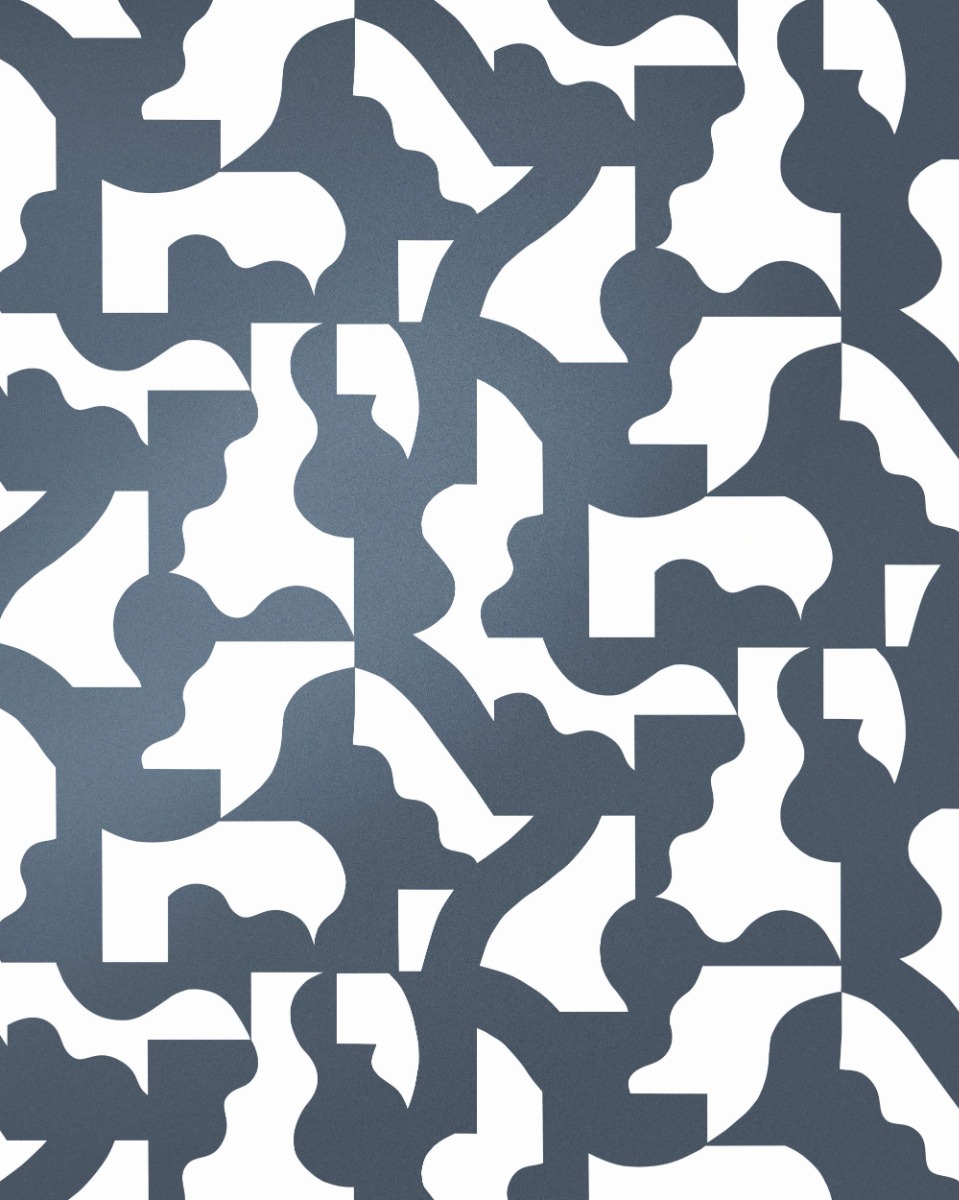 A seamless wallpaper texture with mixed signals - gunmetal on white units arranged in a None pattern