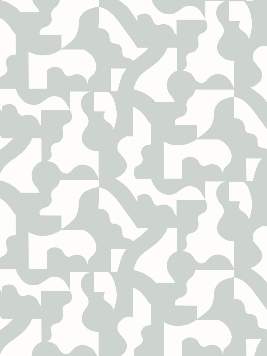 A seamless wallpaper texture with mixed signals - white sage on white  units arranged in a None pattern