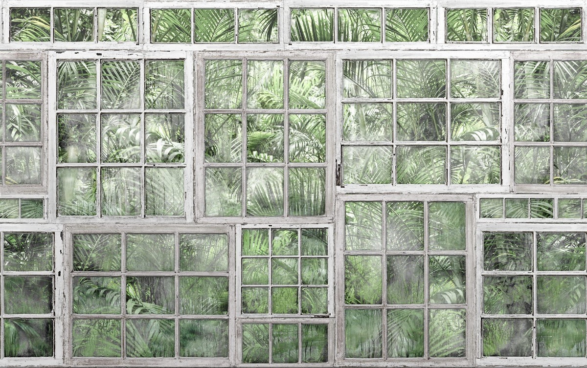 A seamless wallpaper texture with perspective jardin units arranged in a None pattern