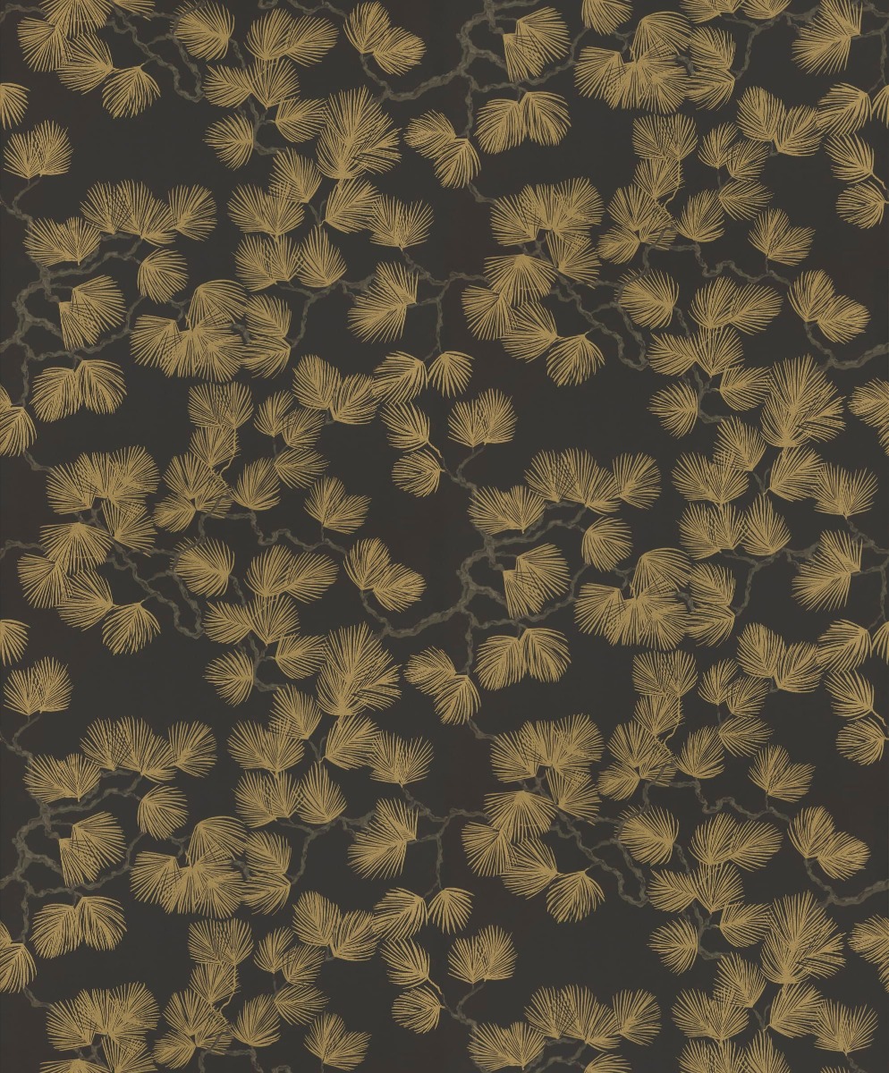 A seamless wallpaper texture with pine, black units arranged in a Stretcher pattern
