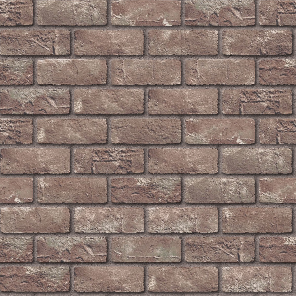 A seamless brick texture with plumwood craft® cannery brick units arranged in a Stretcher pattern