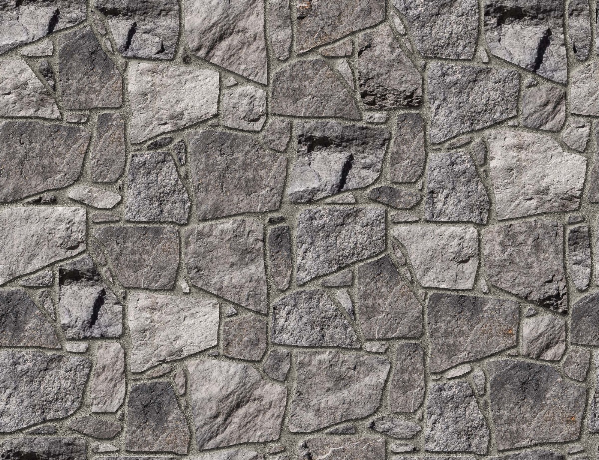 A seamless concrete texture with shadowplay craft® foothill rubble blocks arranged in a Drystone pattern